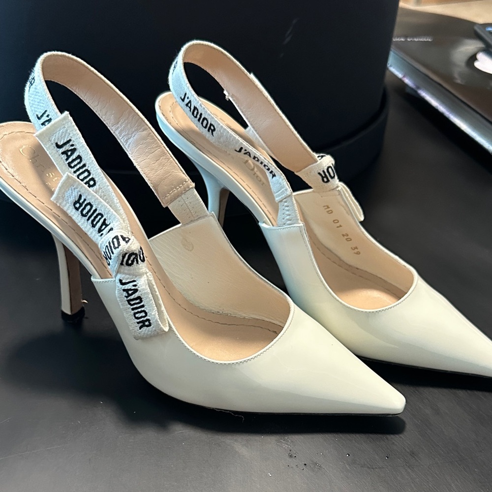 Dior Elegant Cream Slingback Heels